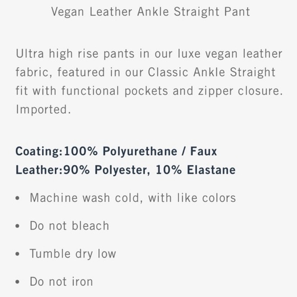 ✨Abercrombie & Fitch✨ Black Vegan Leather Ankle Straight Ultra High Rise 25/0 XS - Picture 12 of 12